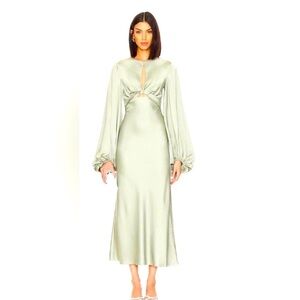 Anthropologie Dresses | Significant Other Demi Long Sleeve Satin Maxi Dress